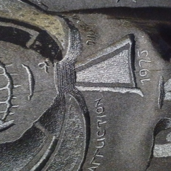 Men's Affliction peacoat "LIVE" Black wool blend Embroidered Back EUC XL - Picture 8 of 11